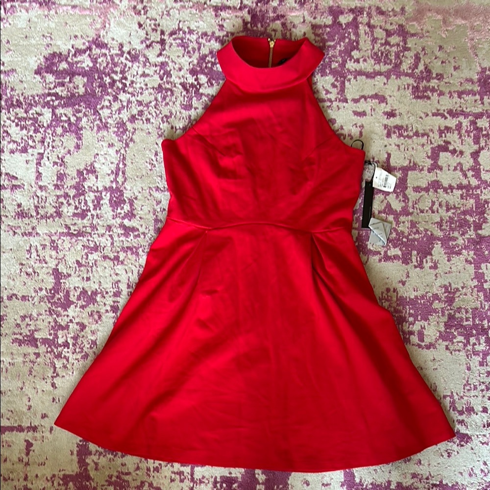 Felicity & Coco Red Sleeveless Halter Mini Dress